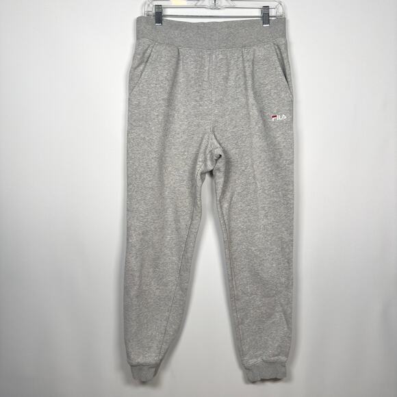 FILA Men's Jogger Sweatpants Grey Cotton Classic Logo Size M - Picture 9 of 10